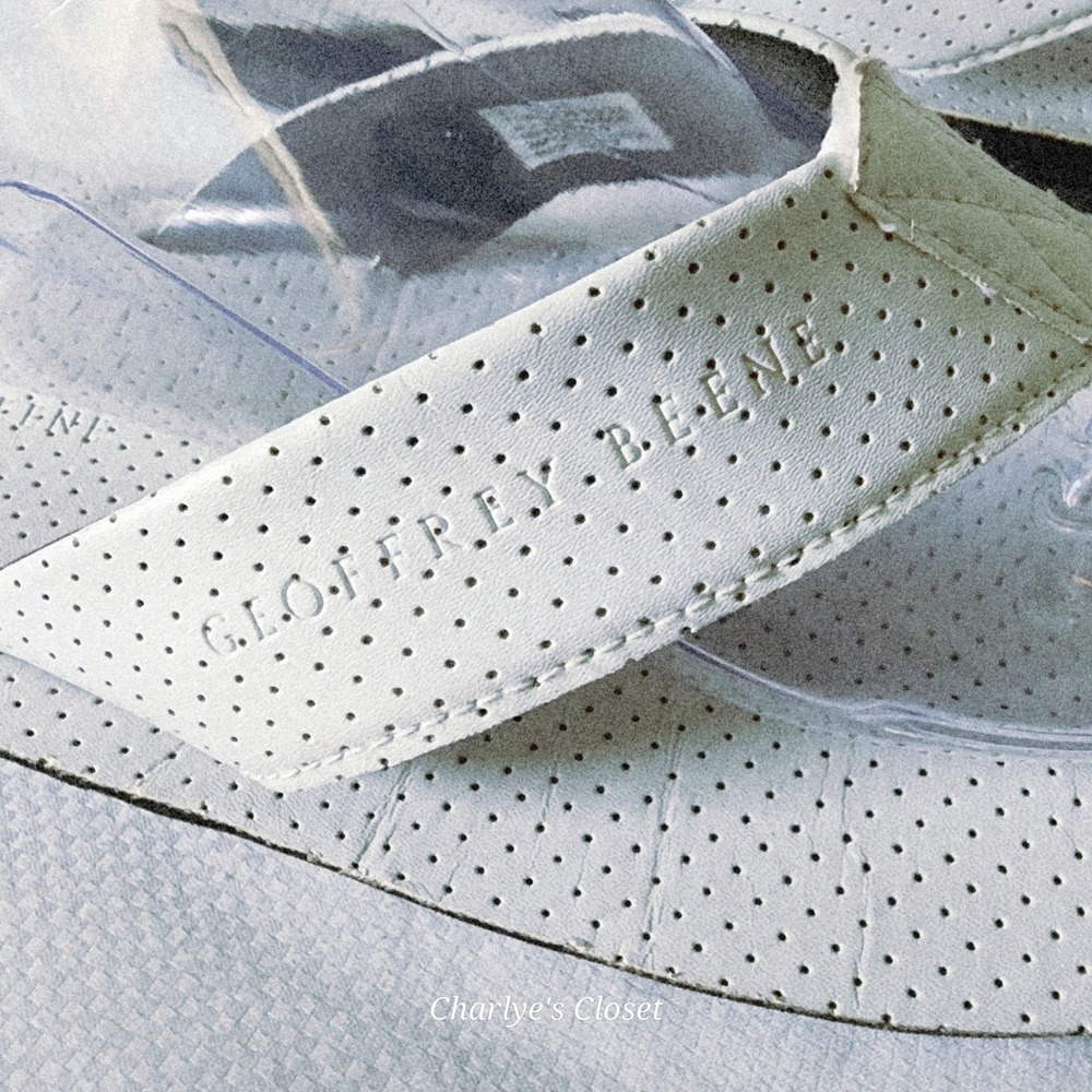Geoffrey Beene Flip Flop Sandals Mens XL 12-13 White Vegan Beach Casual Lounge - Picture 2 of 11